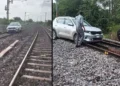 Woman booked for driving car on railway tracks in Shankarpally